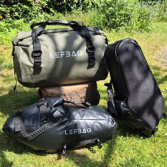 Complete LefBag motor tassenset / 3 tassen en 2 binnentassen samen met bagagedrager